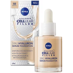 NIVEA 3in1 Hyaluron Serum Foundation Mittel 02 30ml Hydratatie & Dekking