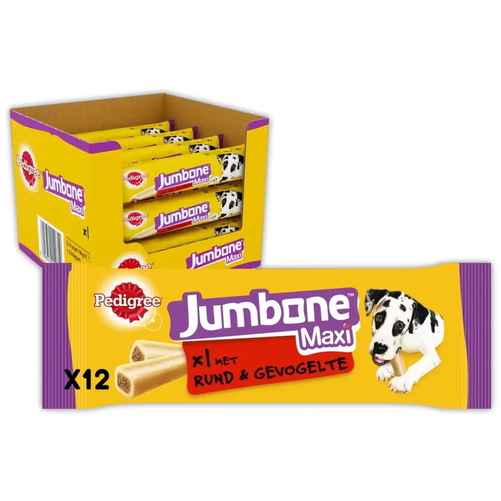 Pedigree Jumbone Maxi – Hondensnack met rund & gevogelte 12 stuks