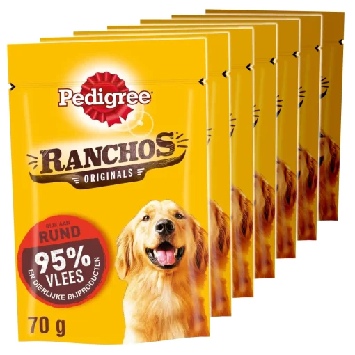 Pedigree Ranchos Hondensnacks 7x70g Rund en Eiwitrijk