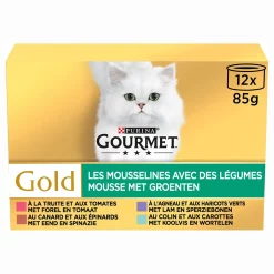 Purina Gourmet Gold Fijne Mousse met Groenten Kattenvoer (12x85g)
