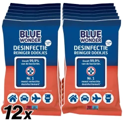 12x Blue Wonder Desinfectie Reiniger Doekjes