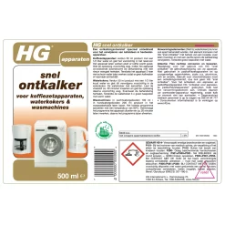 HG Snel Ontkalker voor koffiezetter, waterkoker of wasmachine 500ml