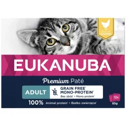 Eukanuba Kippen Pate Graanvrij Adult Kat Multi-Pack 12 x 85 g