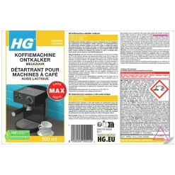HG koffiemachine ontkalker melkzuur