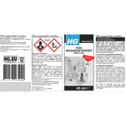 HG Muggenstekker Navulling 45ml 54 nachten muggenvrij 5 HG muggenstekker navulling