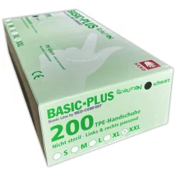 Basic Plus revolution - Med Comfort - TPE Handschoenen - Zwart - XXL - 200 stuks