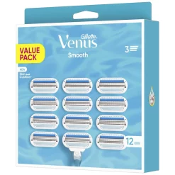 Gillette Venus Smooth 12 Scheermesjes met Beschermende Kussentjes