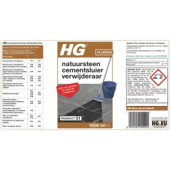 HG natuursteen cement en kalksluier verwijderaar 1 Liter