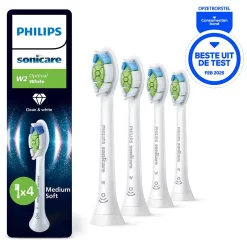 Philips Sonicare W2 Optimal White 4-Pack witte opzetborstels (HX6064/87)