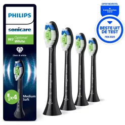 Philips Sonicare W2 Optimal White 4-Pack zwarte opzetborstels (HX6064/88)