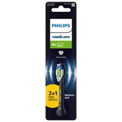 Philips Sonicare W2 OptimalWhite Opzetborstels zwart 3-Pack 3+1 (HX6063/88)