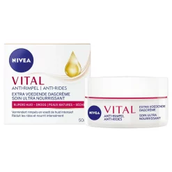 Nivea Vital Anti-Rimpel Extra Voedende Dagcrème SPF15 50ml - Rijpe en droge huid - Met arganolie en calcium