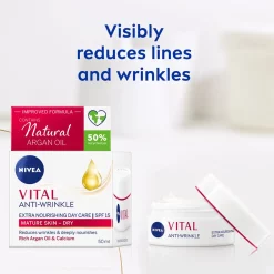 Nivea Vital Anti-Rimpel Extra Voedende Dagcrème SPF15 50ml - Rijpe en droge huid - Met arganolie en calcium