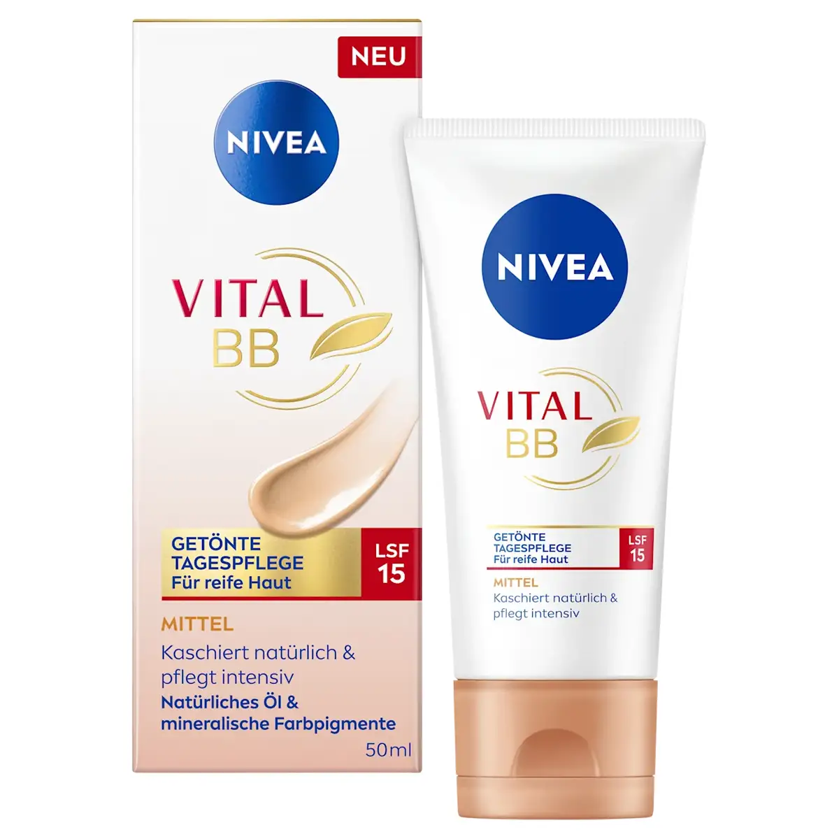 Nivea Vital BB Cream Medium SPF15 50ml Hydratatie & Egale Tein 3 Nivea Vital BB Cream Medium SPF15 50ml Hydratatie & Egale Tein