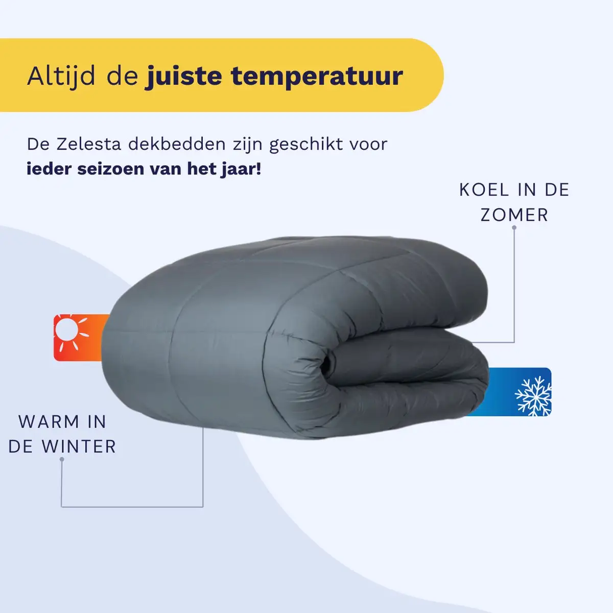 Zelesta Wonderbed 4 Seizoenen Grey 200x200cm 7 Zelesta Wonderbed 4 Seizoenen Grey 200x200cm - Afbeelding 5