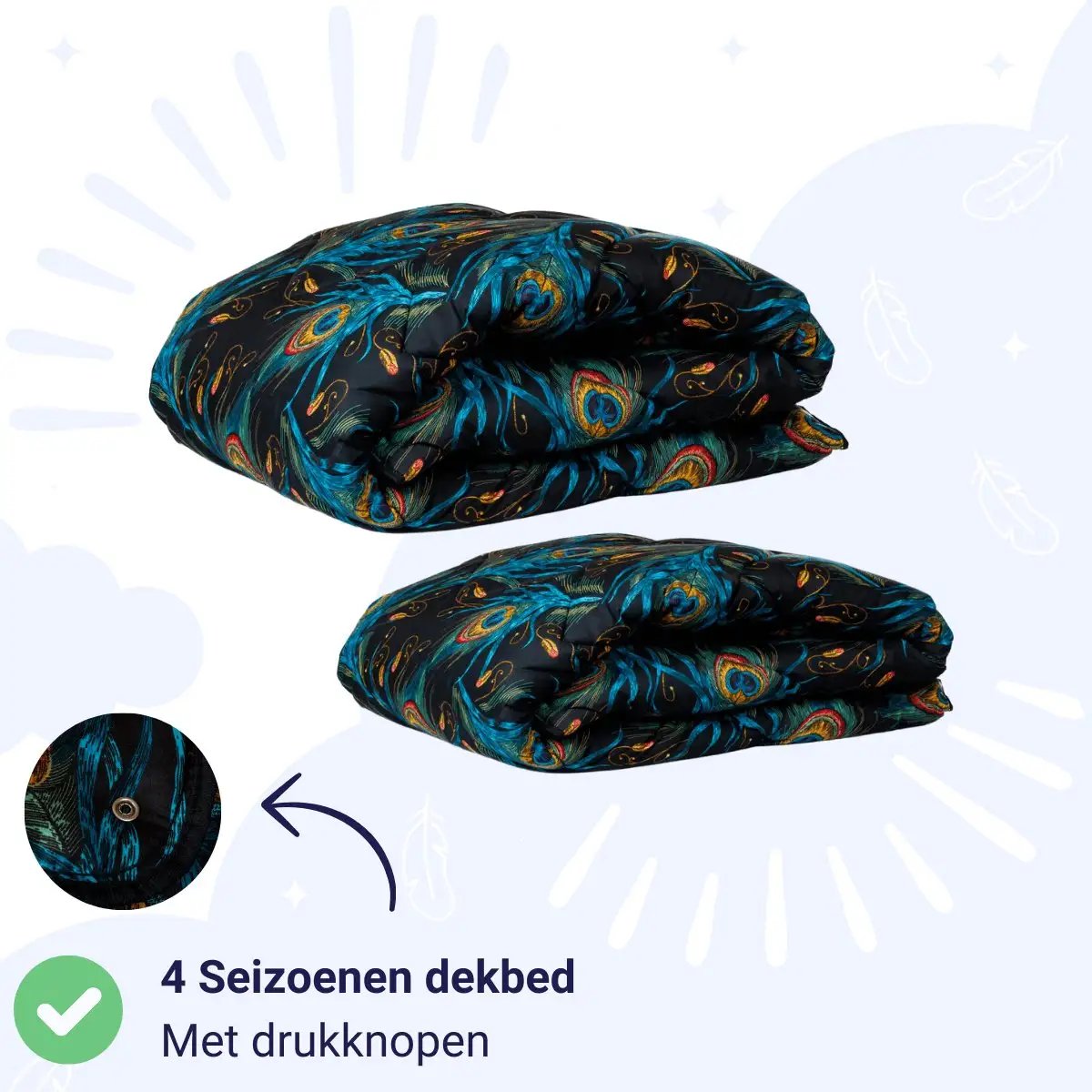 Zelesta Wonderbed 4 Seizoenen Peacock Feathers 240x200cm 3 Zelesta Wonderbed 4 Seizoenen Peacock Feathers 240x200cm