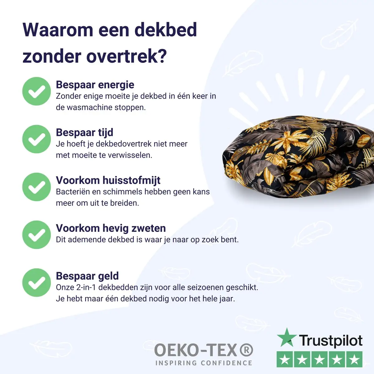 Zelesta Wonderbed Golden Leaves 160x220cm 12 Zelesta Wonderbed Golden Leaves 160x220cm - Afbeelding 10