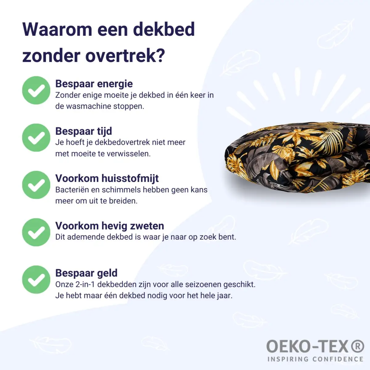 Zelesta Wonderbed Golden Leaves 160x220cm 10 Zelesta Wonderbed Golden Leaves 160x220cm - Afbeelding 8
