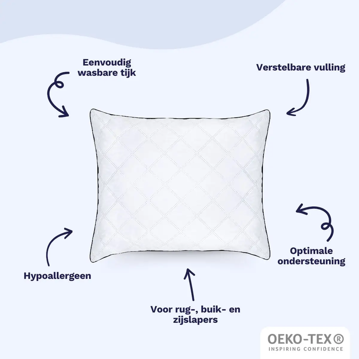 Zelesta Wonderpillow Royal Wit 80x80cm 12 Zelesta Wonderpillow Royal Wit 80x80cm - Afbeelding 10