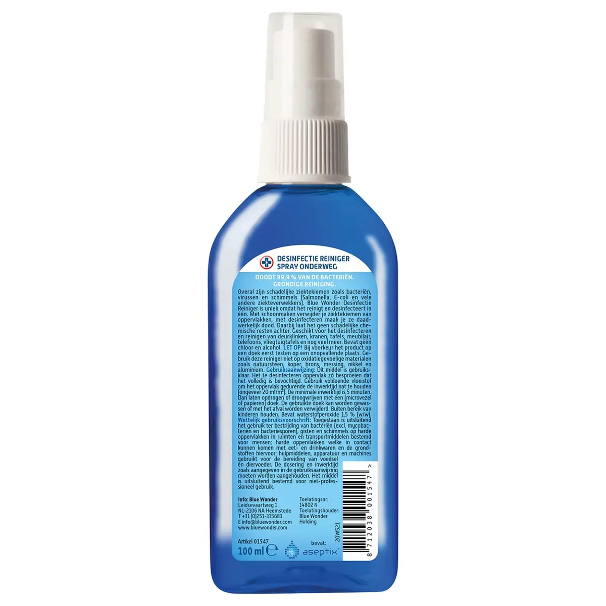 Blue Wonder Desinfectie Reiniger Onderweg Spray 100ml 4 Blue Wonder Desinfectie Reiniger Onderweg Spray 100ml