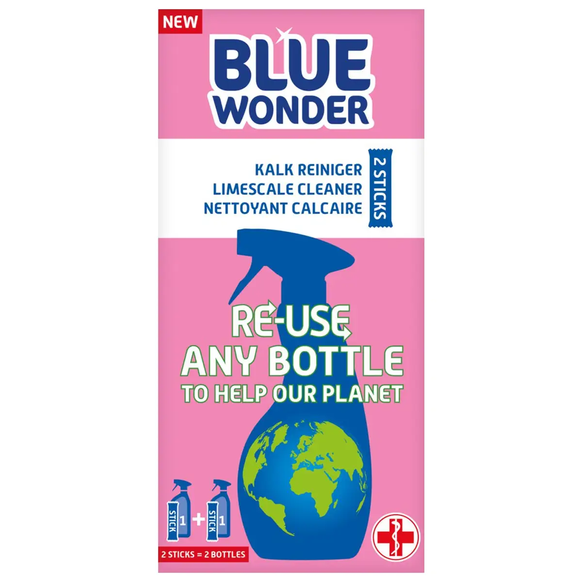 Blue Wonder Herbruikbare Sticks Kalk Reiniger 2 stuks 3 Blue Wonder Herbruikbare Sticks Kalk Reiniger 2 stuks