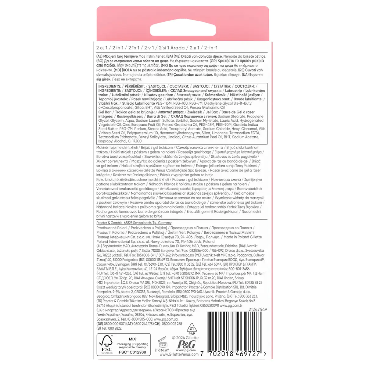 Gillette Venus ComfortGlide Spa Breeze Houder met 4 mesjes 5 Gillette Venus ComfortGlide Spa Breeze Houder met 4 mesjes