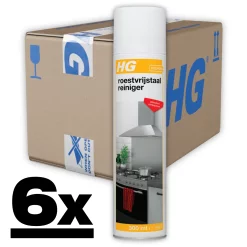 HG Roestvrijstaal Reiniger 6x300ml Streeploos Schoon