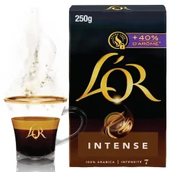 L'Or Intense Gemalen Koffie 12x250gram 100% Arabica **Intensiteit 7 (2,90 p/pak) 9 L'Or Intense Gemalen Koffie 12x250gram 100% Arabica **Intensiteit 7 (2,90 p/pak)