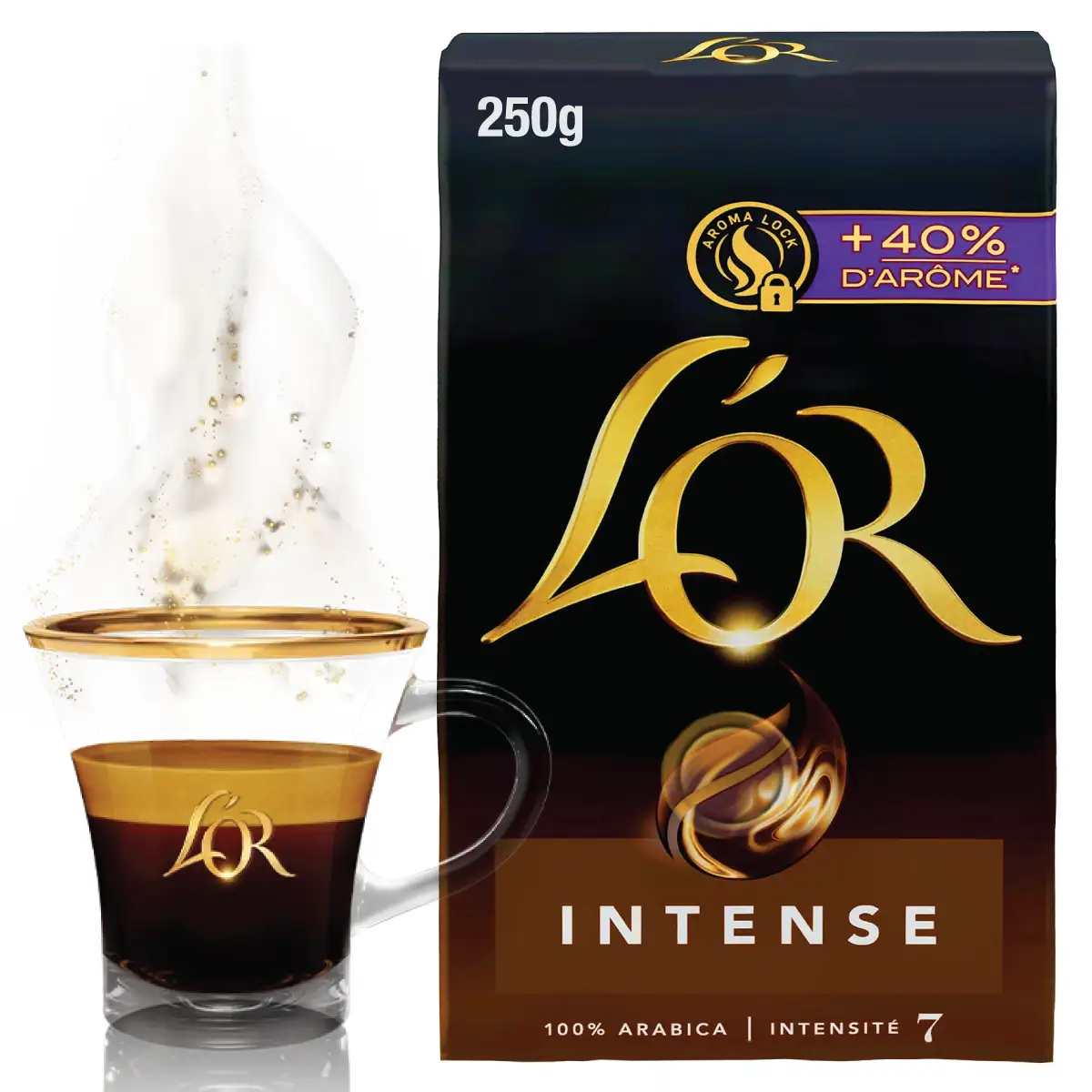 L'Or Intense Gemalen Koffie 12x250gram 100% Arabica **Intensiteit 7 (2,90 p/pak) 4 L'Or Intense Gemalen Koffie 12x250gram 100% Arabica **Intensiteit 7 (2,90 p/pak)