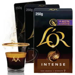 L'Or Intense Gemalen Koffie 3 x 250g 100% Arabica | Intensiteit 7