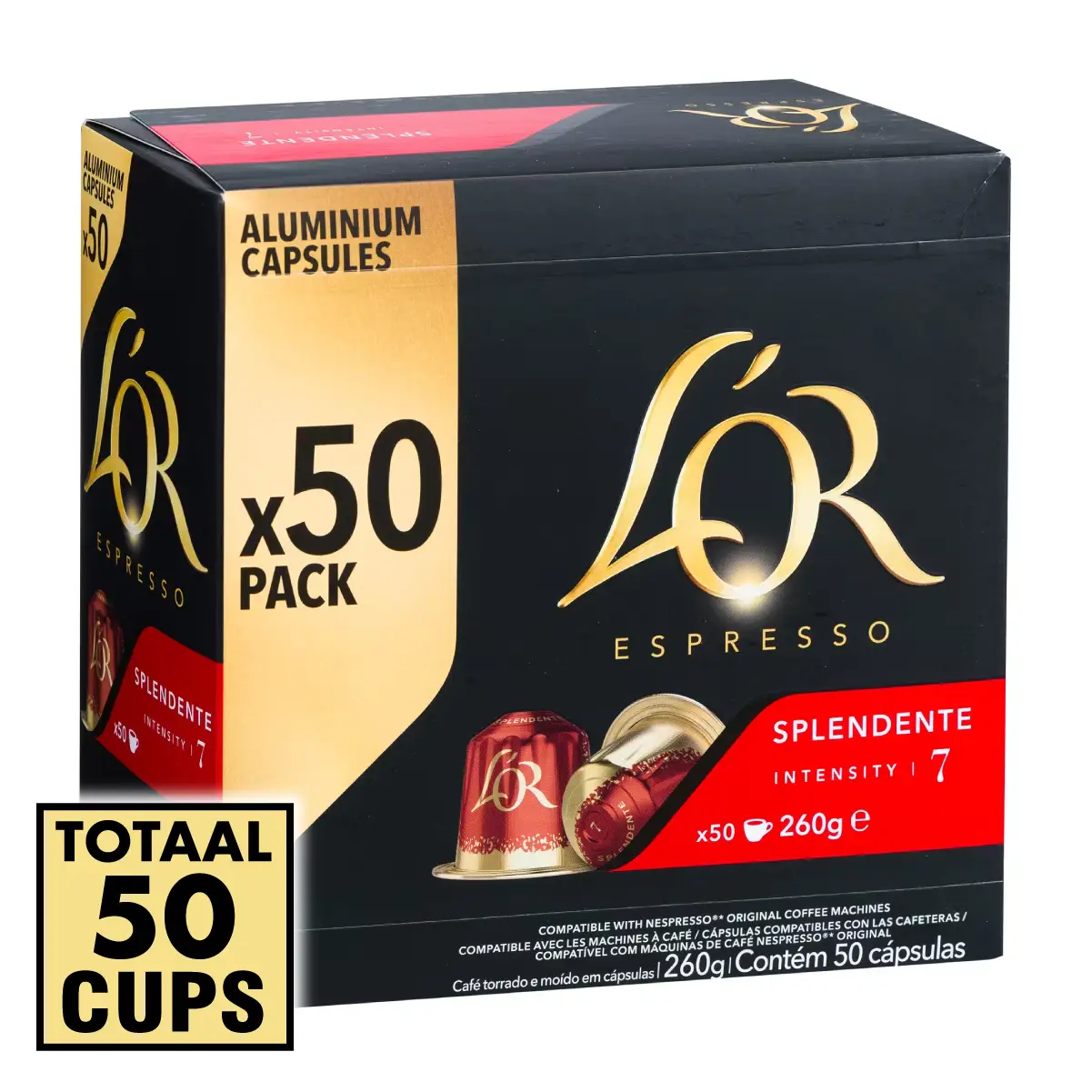 L'Or Splendente 50 Koffiecups **Intensiteit 7/12 3 L'Or Splendente 50 Koffiecups **Intensiteit 7/12 OP=OP
