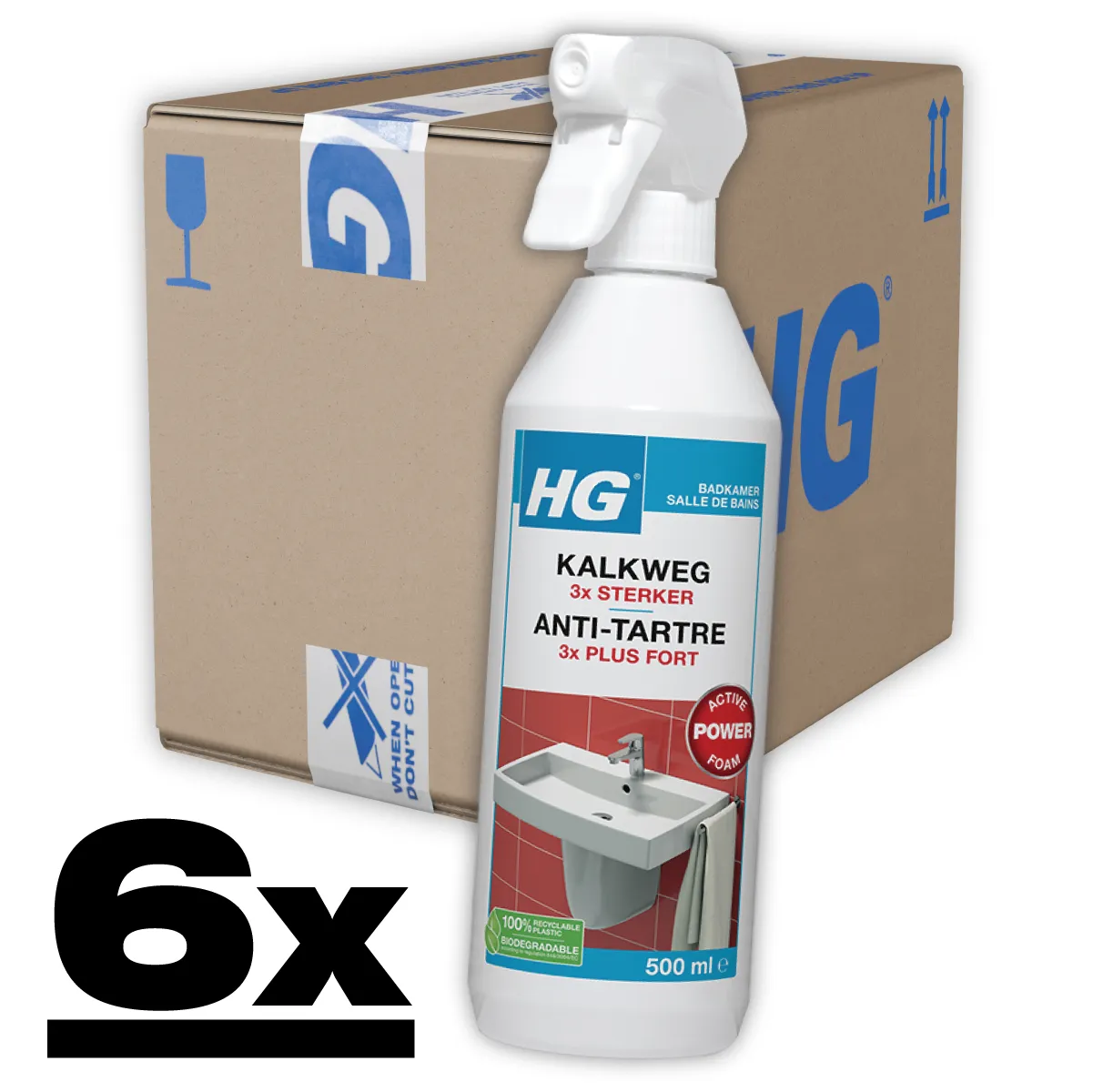 HG Kalkweg Schuimspray 3x Sterker 6x500ml 3 HG Kalkweg Schuimspray 3x Sterker 6x500ml