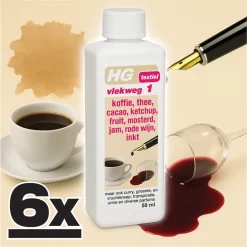 HG Vlekweg 1 Krachtige vlekverwijderaar voor textiel 6x50ml
