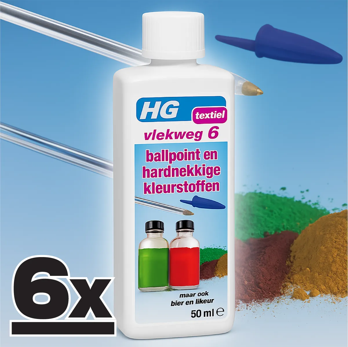 HG Vlekweg 6 Verwijdert hardnekkige vlekken 6x50ml 3 HG Vlekweg 6 Verwijdert hardnekkige vlekken 6x50ml