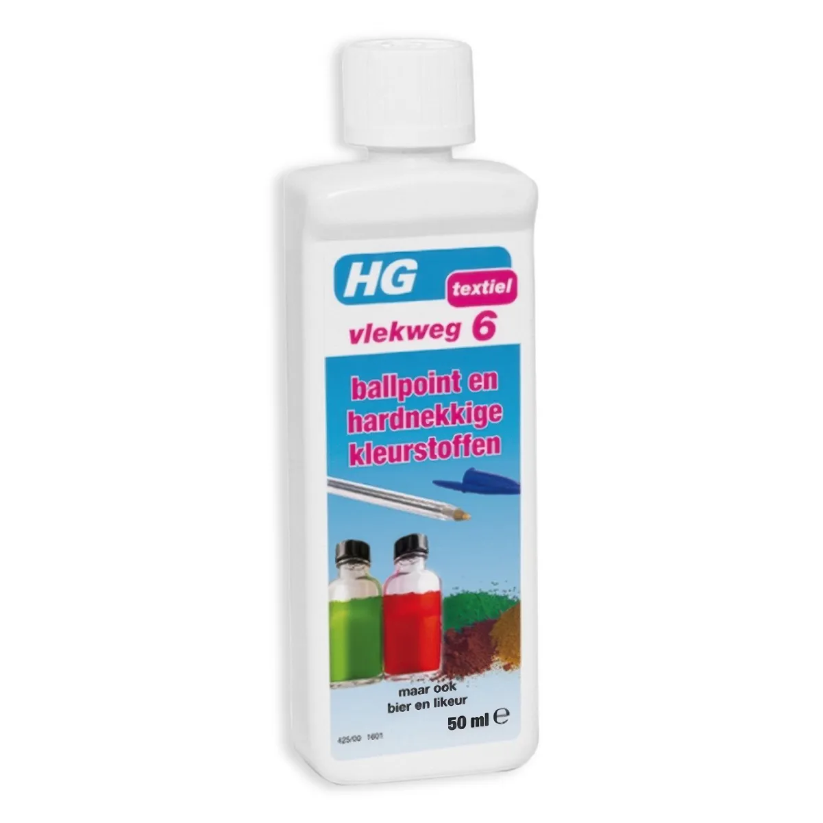 HG Vlekweg 6 Verwijdert hardnekkige vlekken 6x50ml 4 HG Vlekweg 6 50ml Voor ballpoint-, bier- & kleurvlekken