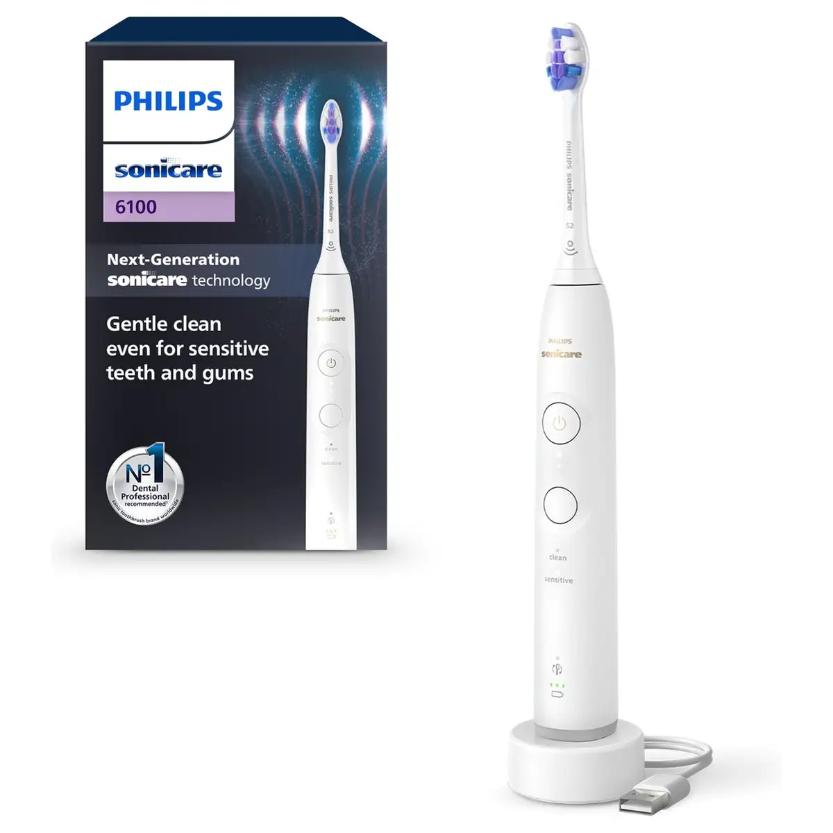 Philips Sonicare 6100 Elektrische tandenborstel Wit 3 Philips Sonicare 6100 Elektrische tandenborstel Wit