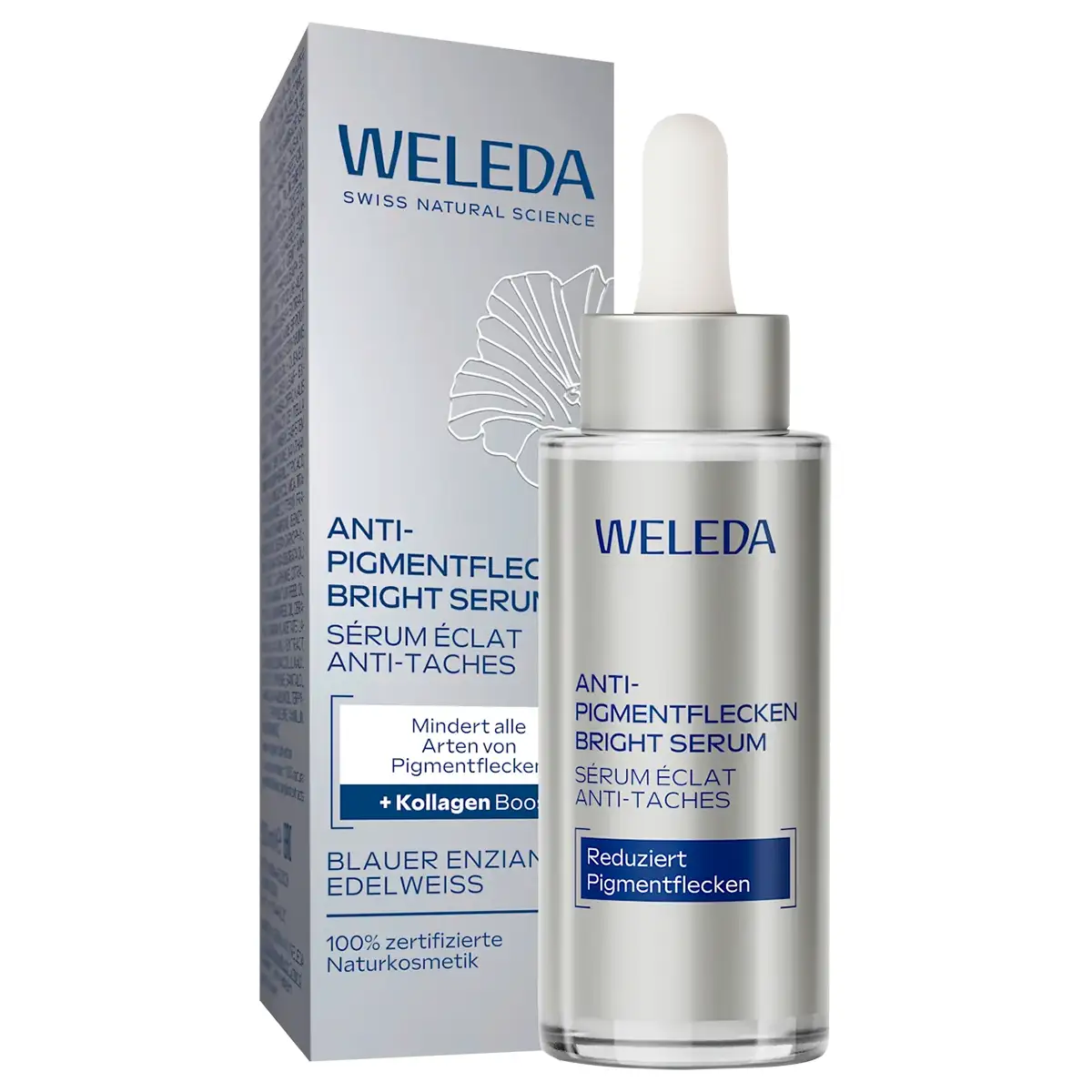WELEDA Bright Anti-Pigment Serum Blauwe Gentiaan & Edelweiss 30ml 3 WELEDA Bright Anti-Pigment Serum Blauwe Gentiaan & Edelweiss 30ml