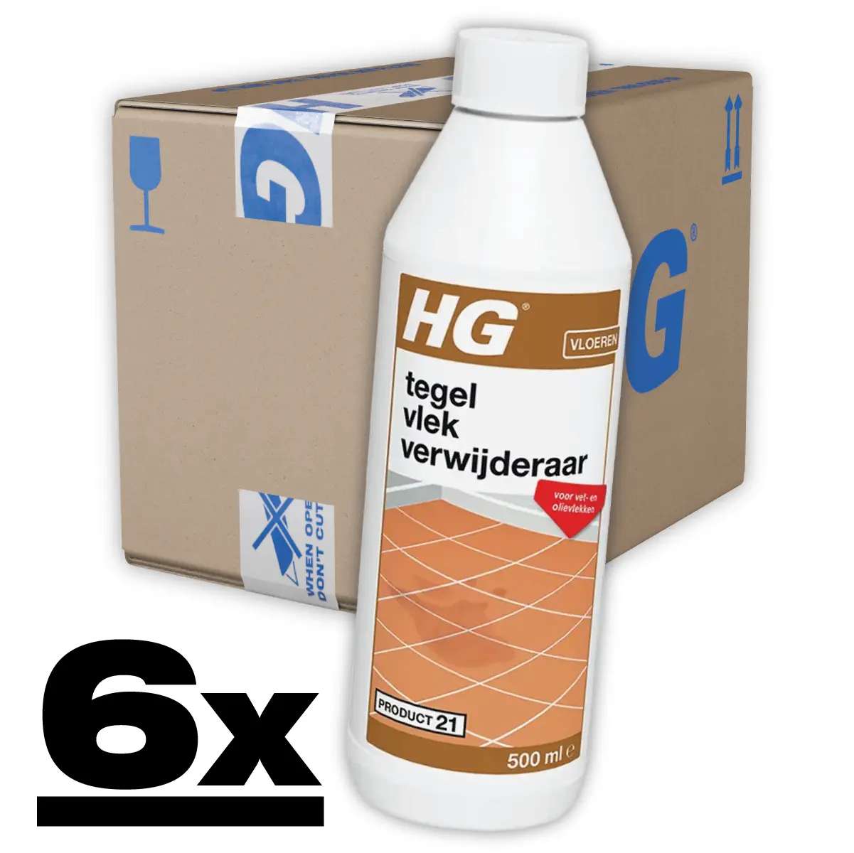 HG Tegel Vlekverwijderaar 6x500ml Sterk tegen vet en olie 3 HG Tegel Vlekverwijderaar 6x500ml Sterk tegen vet en olie