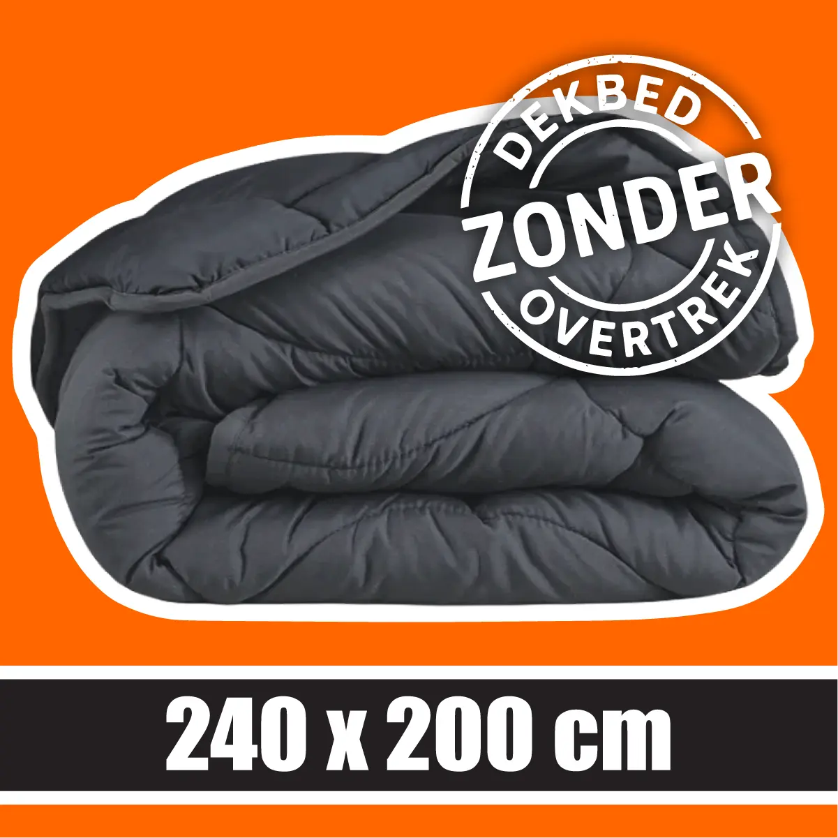 Sleeptime Wasbaar Dekbed ZONDER Overtrek Antraciet 240x200cm 3 Sleeptime Wasbaar Dekbed ZONDER Overtrek Antraciet 240x200cm