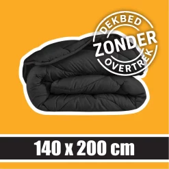 Sleeptime Wasbaar Dekbed ZONDER Overtrek Black 140x200cm