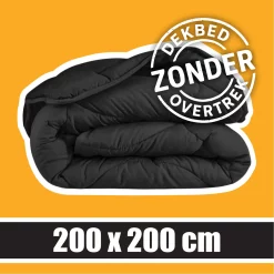 Sleeptime Wasbaar Dekbed ZONDER Overtrek Black 200x200cm