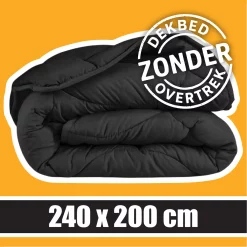 Sleeptime Wasbaar Dekbed ZONDER Overtrek Black 240x200cm