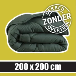 Sleeptime Wasbaar Dekbed ZONDER Overtrek Dark Green 200x200cm