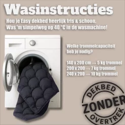 Sleeptime Wasbaar Dekbed ZONDER Overtrek Black-Antraciet 140x200cm