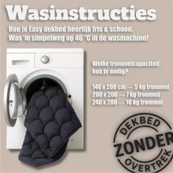 Sleeptime Wasbaar Dekbed ZONDER Overtrek Antraciet