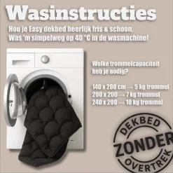 Sleeptime Wasbaar Dekbed ZONDER Overtrek Black