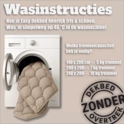 Sleeptime Wasbaar Dekbed ZONDER Overtrek Black-Taupe