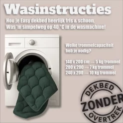 Sleeptime Wasbaar Dekbed ZONDER Overtrek Dark Green