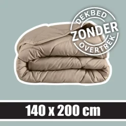 Sleeptime Wasbaar Dekbed ZONDER Overtrek Taupe 140x200cm