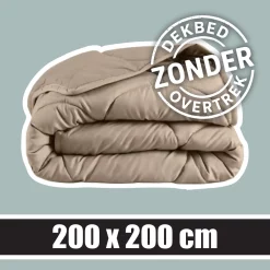 Sleeptime Wasbaar Dekbed ZONDER Overtrek Taupe 200x200cm